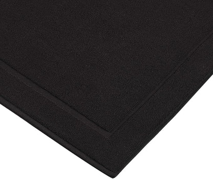 Hawmam Linen Black Bath Mats, 21 x 34 inches, Banded Design, Highly Absorbent