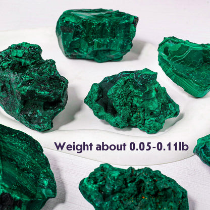 Apengshi Natural Malachite Crystal Stone 0.05-0.11lb Raw Malachite Stone Irregular Rough Malachite Mineral Specimen Original Shape Healing Crystal Gem Worry Relief Stress with Gift Box