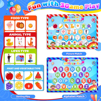 KMTJT Montessori Alphabet Mystery Box Toys for Toddlers Age 1 2 3 4 5, 26Pcs Fine Motor Sensory Sorting Games, Preschool Learning Activities & Speech Therapy, Christmas Birthday Gifts for Boys Girls