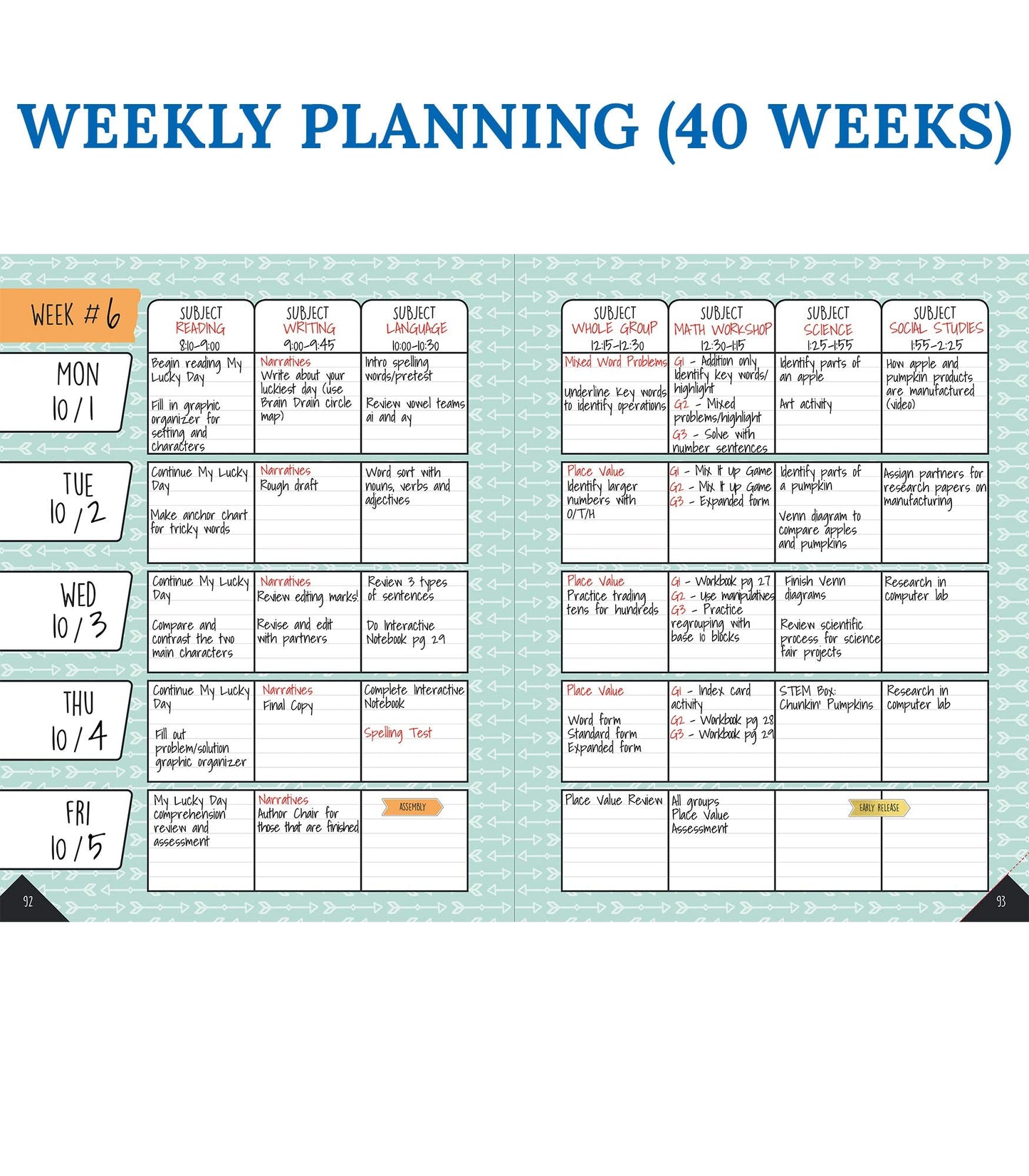 Carson Dellosa Aim High Teacher Planner 2026-2027, Undated 8" x 11" Lesson Plan Book With Stickers, Class Schedule and Weekly Calendar School Supplies, Classroom Must Haves and Homeschool Essentials