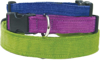 Hemp Corduroy Dog Collar Available in 9 Colors (Rust, Marigold, Bronze, Avocado, Blue, Plum, Pink, Red, Black) Sold in 6 Sizes (3/4" Small, Plum)