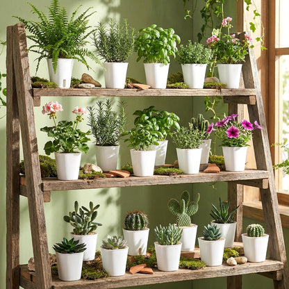 Giloaou 20 Pcs 3 Inch Self Watering Pots, Self Watering Planters with Water Level Indicator Vents, Plastic Garden Flower Pots for Indoor Succulents, Flowers