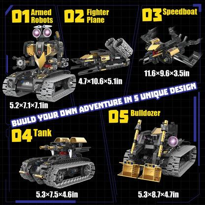 Ansnibe Robot Building Kit with APP/Remote Control STEM Gifts for Boys Age 6-16,Technic Coding Robotic Toys for Kids Birthday, Buildable 5in1 Models with 323+ Pieces