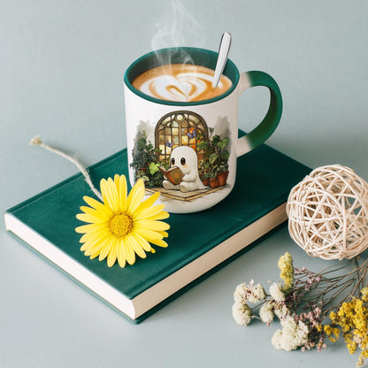 Hyturtle Cute Ghost Reading Mug Gifts for Readers on Birthday, Halloween