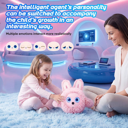 CVCBSER Smart Ai Companion Robot Cute Pet, Desk Robot Voice Chat gpt Emotional Interaction, Richness Expressiveness Ai Pet Robot for Adults Chat (Pink Face)