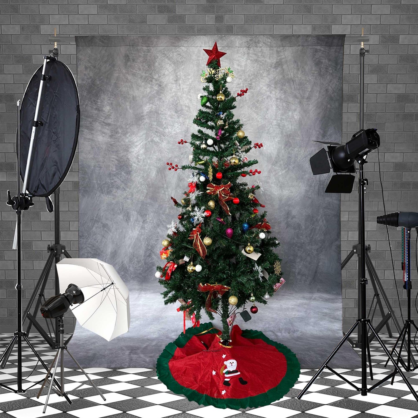 Haboke Abstract Professional Photography Backdrop for Portrait Photo Props Booth Background Photoshoot Studio with Polyester Fabric Roller Pocket on Top (8x10ft,Grey,No Stand)