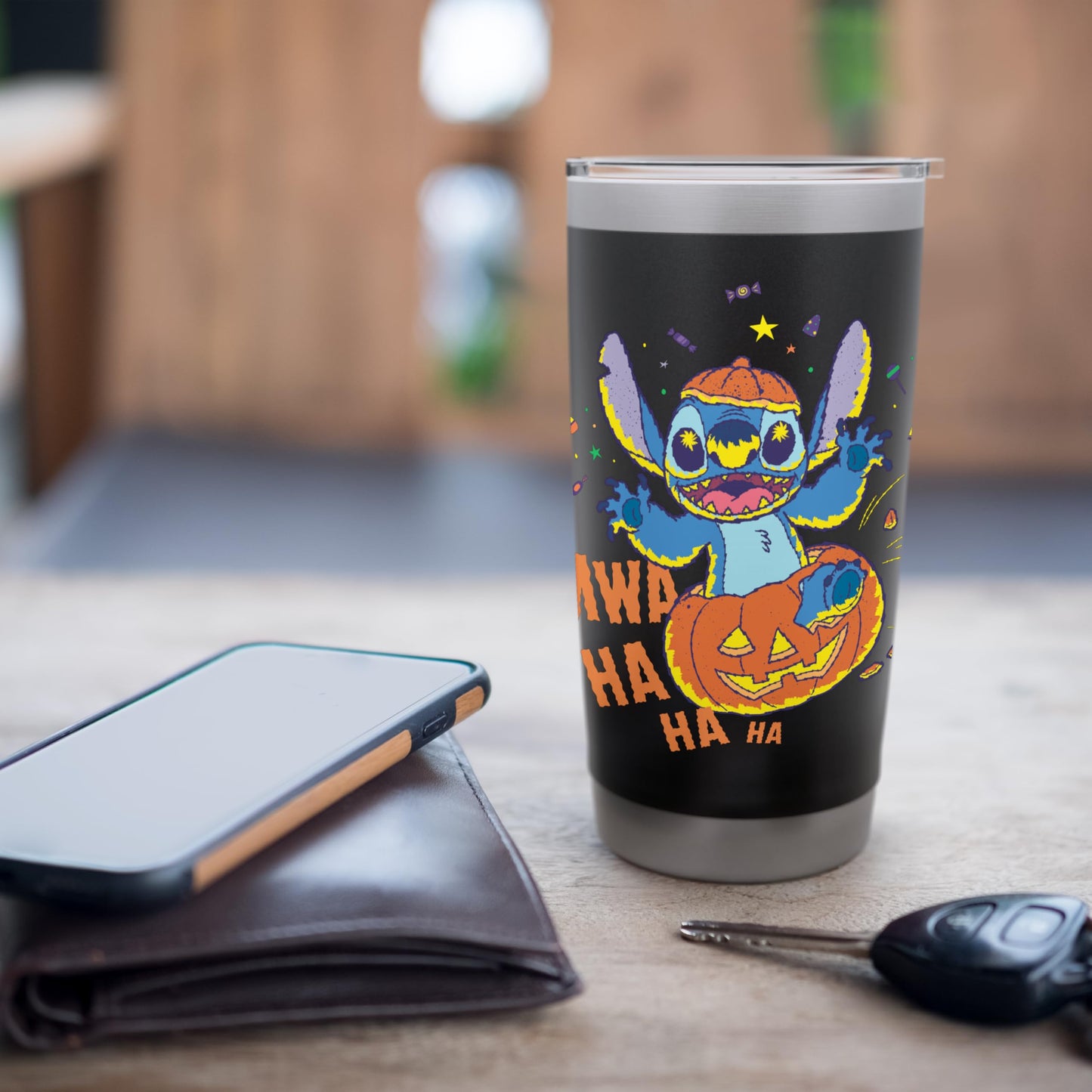 Disney Stitch Jack-o’-Lantern Surprise Mwa Ha Ha Halloween Stainless Steel Insulated Tumbler
