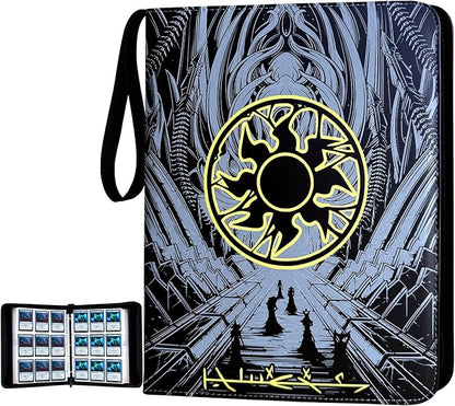 9 Pocket Card Binder, 720 Double Sided Pocket Trading Card Binder, Premium PU Card Collector Album,Card Folder for MTG/YGO/PTCG/Game Cards(Yellow)