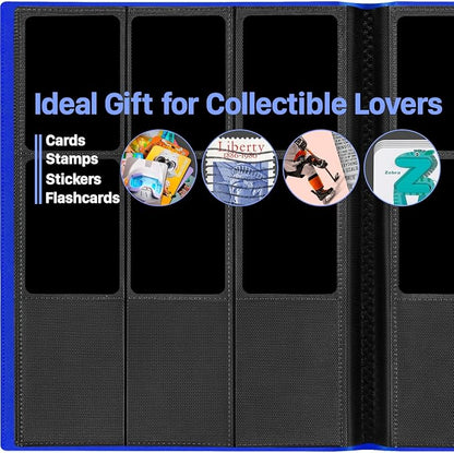 【2026】Trading Card Binder 9 Pocket, Premium Sports Collection Binder Game Cards Book with Sleeves Side Loading, Anti-open Strap Double Sided Waterproof 360 Card Folder