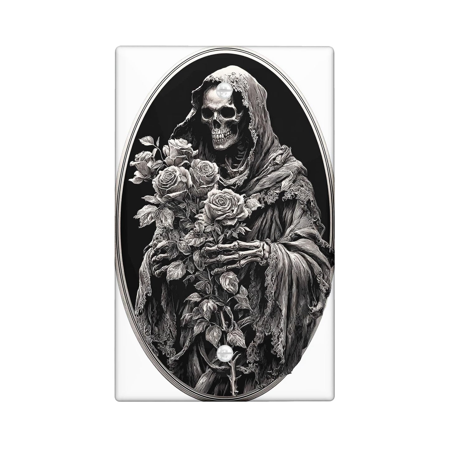 Creepy Floral Light Switch Cover Plates/Outlet Covers, Roses for Halloween Decor, Thermoplastic Wall Plates, Standard Size Blank Cover Plate
