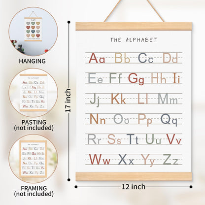 EliteSign Educational Preschool Learning Posters, Animal Alphabet Numbers Poster for Toddlers, ABC Banner Wall Hanging Decor for Classroom Playroom Nursery Kids Room, 12x17 Inch Set of 2
