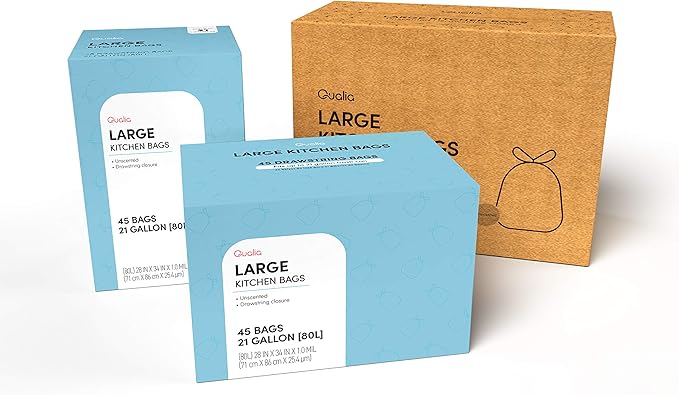 UNSCENTED 21 Gal / 80 Liter | Drawstring Closure Trash Bag | Heavy Duty By