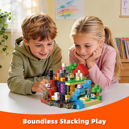 400PCS Magnetic Blocks, Magnetic Building Cube Set for Kids Ages 3+, Constructions STEM Stacking Tiles Toy Building Birthday Gifts for Boys Girls