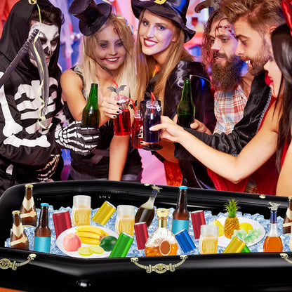 Aoriher 52 Inch Inflatable Coffin Cooler Fake Coffin Floatie Drink Ice Chest Buffet Bucket Beverage Cooler for Summer Pool Picnic Barbecue Supplies Birthday Party Decoration