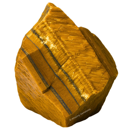Amazing Gemstone Tiger Eye Raw Crystals and Healing Stones, Natural Rocks for Tumbling and DIY Raw Stones and Crystals (1 Piece)