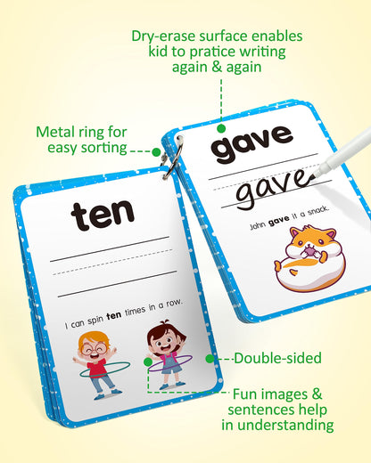 Coogam Sight Words Kids Learning Flash Cards, 250 Dolch Word Game Reading Vocabulary Card Montessori Toy for Kindergarten Preschool 3 4 5 Years Old Toddlers