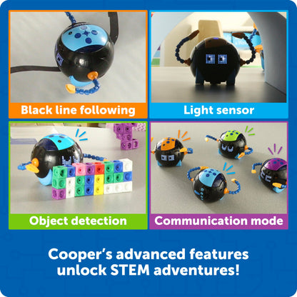 Learning Resources Cooper the STEM Robot, Coding Toy for Kids, Interactive STEM Robot for Classroom, Rechargeable Programming Toy, Ages 5+