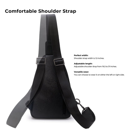 Alldaily Large Sling Bag for Women Crossbody Purse Leather Fashionable Trendy Chest Bag for Travel, Fanny Pack (Black)