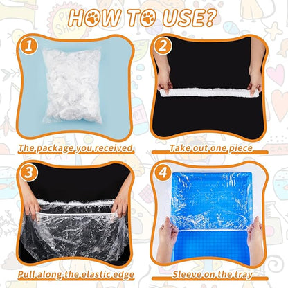 Tondiamo 50 Pieces Cage Liners for Small Animals Disposable Hamster Tray Liner Clear Plastic Box Liner Leak Proof Guinea Pig Cage Liner Bag Litter Toilet Film for Rabbit Bunny Hamster Hedgehog