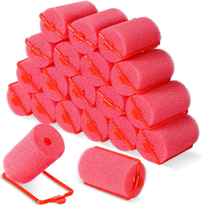 Geyoga 18 Pieces Sponge Hair Rollers Large Soft Foam Hair Styling Curlers Large Size Hairdressing Curlers for Women(Pink,1.6 x 2.8 Inches)