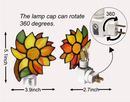 DUONAYU Stained Glass Sunflower Night Light,Suitable for corridors, bedrooms, and Kitchens.A Gift for mom.DYM8011