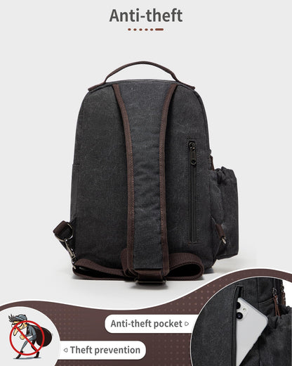 sling bag,canvas messenger bag for men,crossbody bag for women,Black