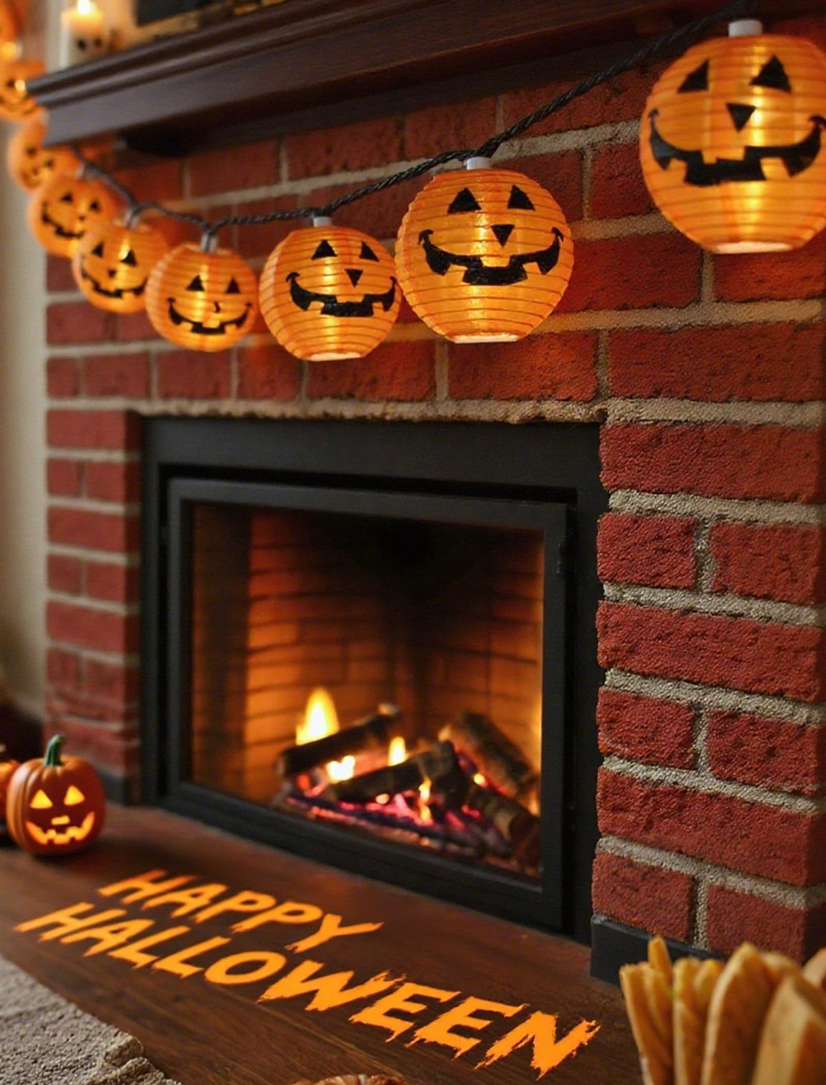 Adirxon Charming Halloween Christmas Pumpkin Lantern Lights, 12ft 20 LED UL Certified String Lights, Unique Fabric Jack o' Lanterns for a Whimsical Indoor & Outdoor Party Glow