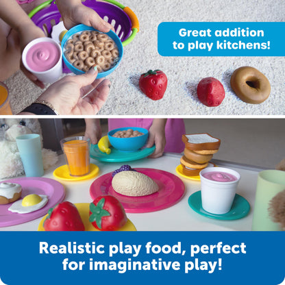 Learning Resources New Sprouts Breakfast Foods Basket - 16 Pieces, Ages 18+ months Pretend Play Food for Toddlers, Toddler Kitchen Toys, Preschool Learning Toys