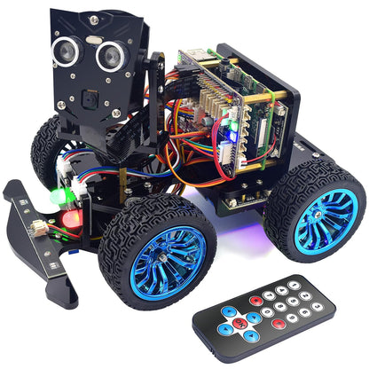 Adeept PiCar-B Mars Rover Smart Car Kit for Raspberry Pi 5/4B/3B/3B+, Obstacle Avoidance, Line Tracking, Light Tracing, Camera, Speech Recognition, Python, PDF Tutorials(Raspberry Pi NOT Included)