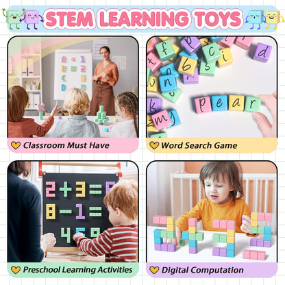 Apluses 104PCS Magnetic Blocks, Essential Creative Learning Toys for Kids | Preschool Montessori Sensory Autism-Friendly Magnet Toys for Boys and Girls Ages 3-6