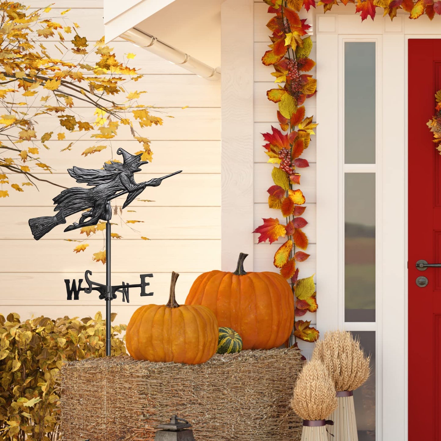 Whitehall Products Flying Witch Garden Weathervane, Black