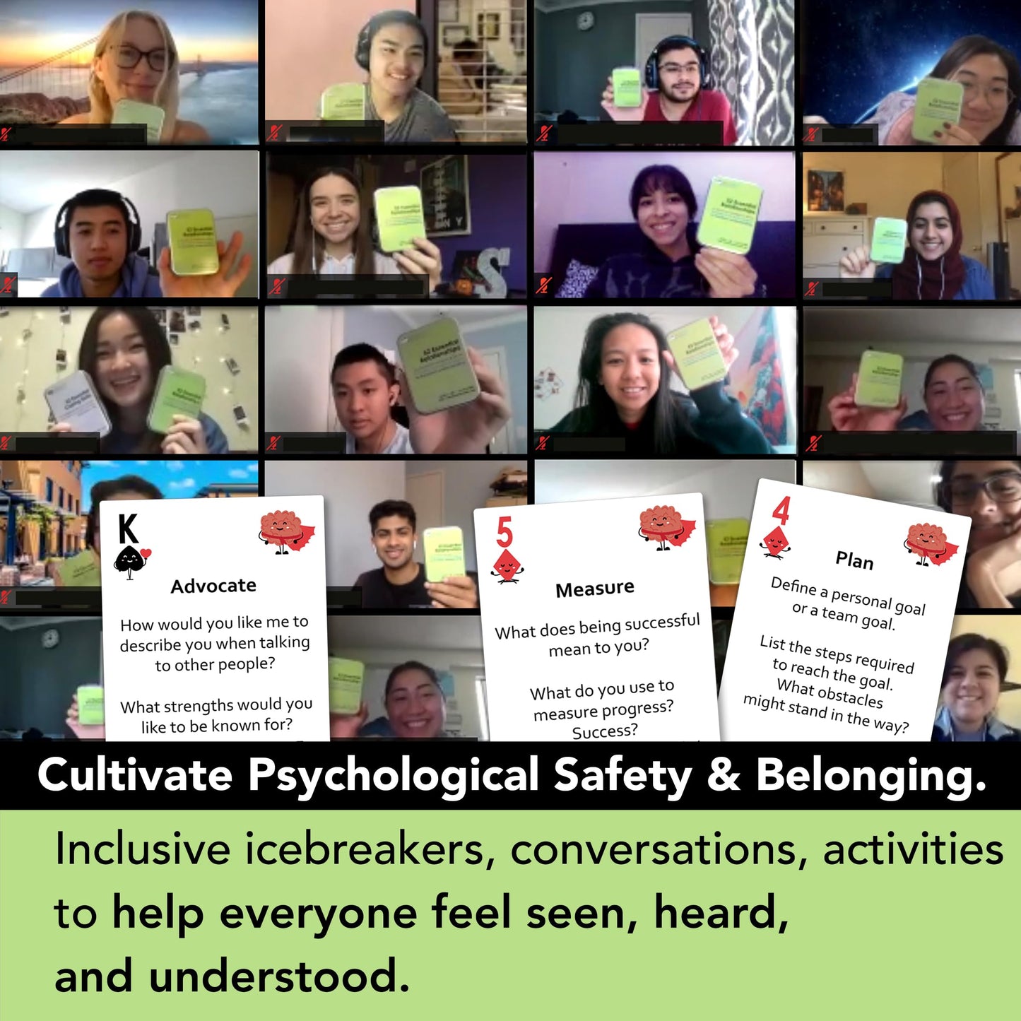 52 Essential Emotional Intelligence Training - Relationship Skills Card Game for Empathy, Trust Building Activities, Conversation Starters, Team Icebreaker Tools - By Harvard Researcher