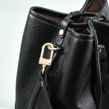 VanEnjoy Full Grain Leather Shoulder Strap Replacement with 2 Square Locks -Extended Version(Gold)