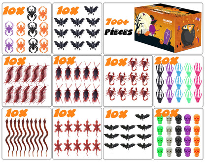 PLOUGVI 702PCS Halloween Party Favors Supplies Decorations - Trick or Treat Goodies Bag Fillers Stuffers - Halloween Toys for Classroom Prizes Gifts