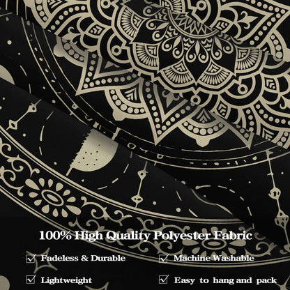 Lunerfex Mandala Moon Tapestry Boho Tapestry for Bedroom Black Tapestries Wall Hanging Living Room Wall Art and Home Decor 70x90