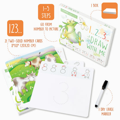 MD CREATIVE Learning Activity - Drawing with Numbers Educational Game, Perfect for Kids, Preschoolers Who Love Toys, Art and Craft Activities, Gifts for Girls and Boys Ages 3, 4, 5, 6