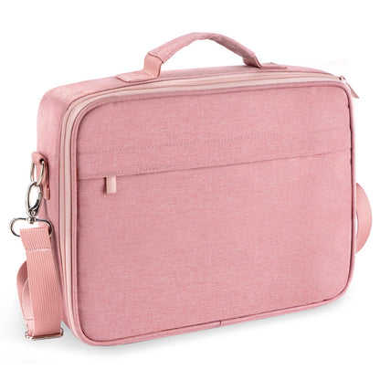 WEMATE Large Capacity Bible Cover Case, Waterproof Study Supplies Tote Bag with Double-Layer Handle & Shoulder Strap, Bag for Women, Girls, Teens, and Christian (Pink)