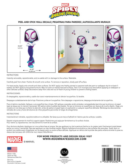 RoomMates Marvel's Spidey and His Amazing Friends: Ghost Spider Peel and Stick Wall Decals, RMK5557GM