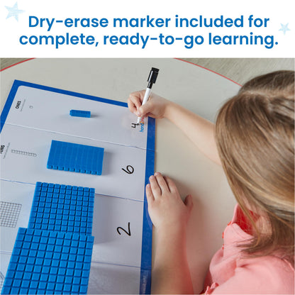 hand2mind Interlox Base Ten Blocks Activity Set, Place Value Manipulatives, Base 10 Blocks for Math, Counting Cubes, Math Manipulatives 1st Grade, Small Group Classroom Must Haves (133 Pieces)