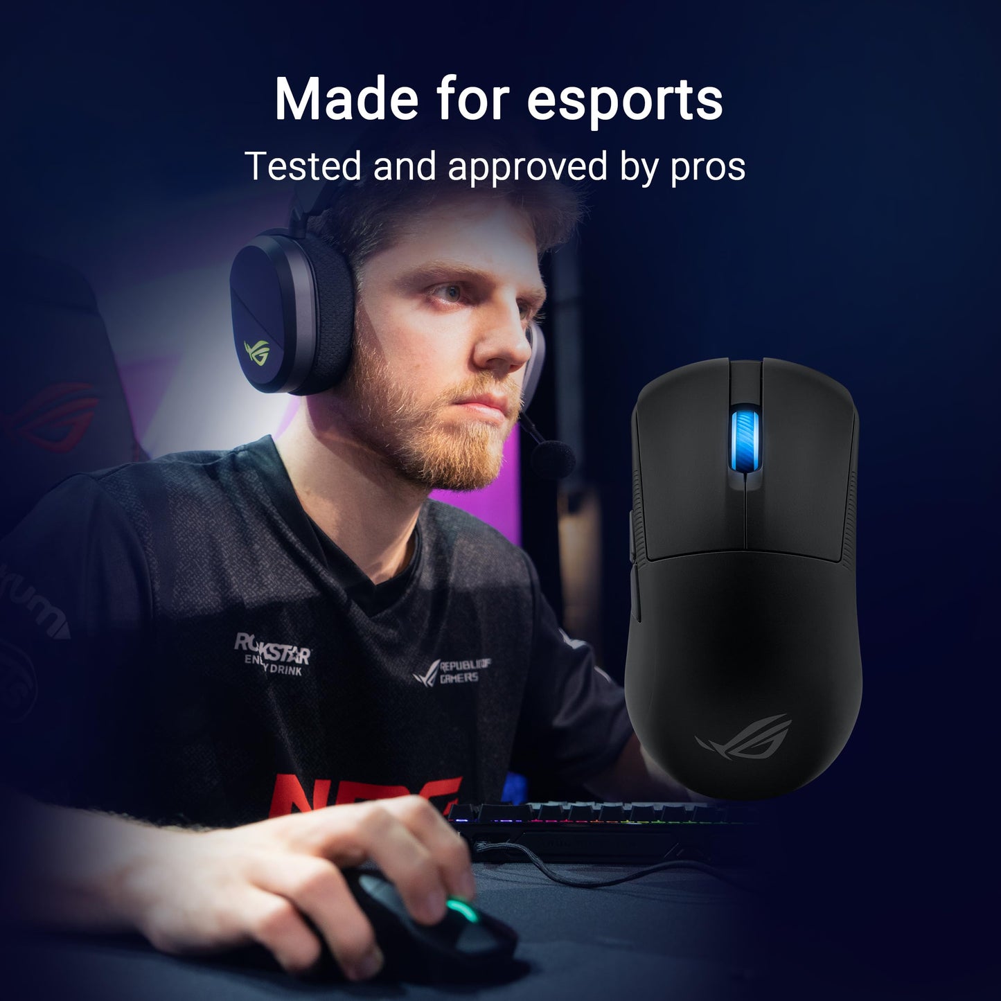 ASUS ROG Harpe Ace Extreme Wireless Esports Gaming Mouse – Carbon Fiber Build, 47g Lightweight, Tri-Mode Connectivity, 42K DPI, up to 70Hr Battery, Glass Skates, Pro-Approved, PC/Mac Support - Black