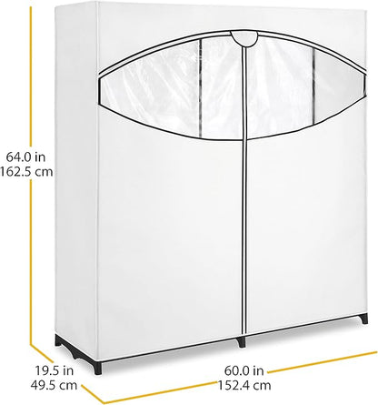 Whitmor 60-inch Extra-Wide Clothes Closet, 60” with White Cover