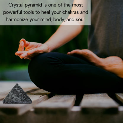Amazing Gemstone Hematite Pyramid Crystal Healing Stones - 1" Great Pyramid Figurine of Natural Stone Pyramid for Meditation, Reiki, Chakra Balancing and Crystal Pyramids Grid
