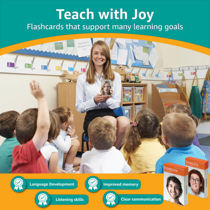 Picture My Picture Feelings Flash Card Bundle – Speech Therapy Tool for Vocabulary, Communication & Thinking, Scratch-Resistant with Activity Guide, Suitable for Education, ESL & ABA – Set of 80