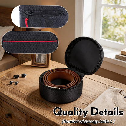 TUSIASC Belt Organizer Case,Travel Belt Storage Holder for Closet Drawer,Display Case for Belts,Ties,Portable Container Storage Holder,Height 2.6inch(Bag Only)
