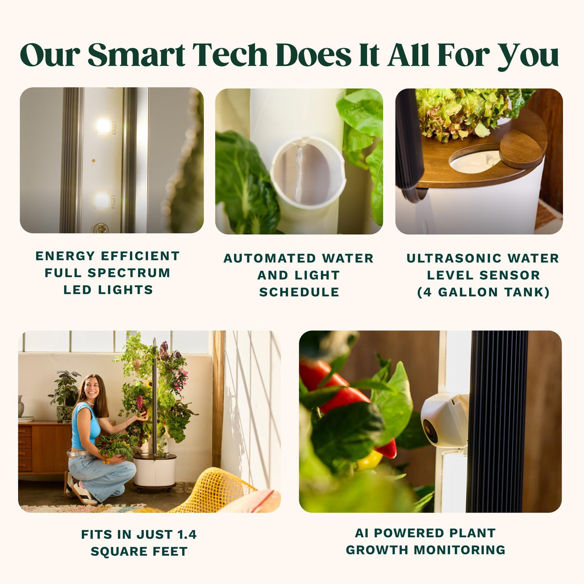 New & Improved! Gardyn Studio 2 Hydroponics Growing System - 16 Non-GMO Plants, Herbs, Vegetables - Smart Tower - Hydroponic Herb Garden Planter Indoor Kit - Indoor Gardening System w/Grow Lights