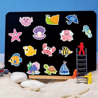 Fecheche Large Size Cute Fridge Magnets for Toddlers, Preschool Spelling Learning Education Refrigerador Magnetic Toy (Ocean 47pcs)