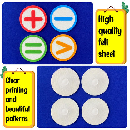 PENGFULL Felt Learning Numbers,44 Felt Flannel Board Pieces,Math Addition and Subtraction Colors Learning for Kindergarten,Preschool,Toddlers