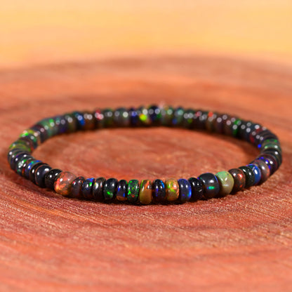 GEMS OF BAY Opal Bracelet (6 Inches, Black)