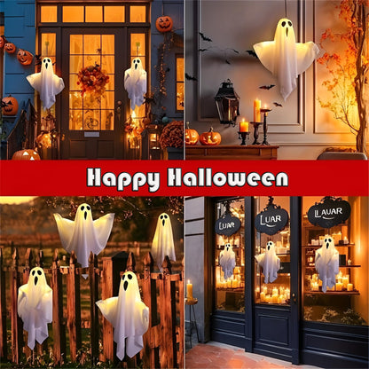 2Packs Ghost Lights - Halloween Decor, Yard Decorations for Parties & Gardens (White)