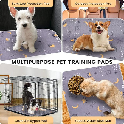 UPSKY Washable Pee Pads for Dogs 2 Pack 48” x 60” Reusable Puppy Pads Waterproof Pet Training Pads, Non-Slip Dog Mats Fast Absorbent Whelping Pads for Playpen, Potty, Crate, Bed